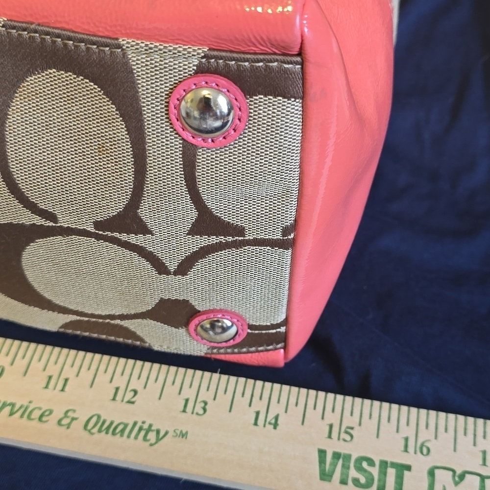 Coach Coral Tote 14L X 10 H X 8W measurements. - Picture 2 of 15